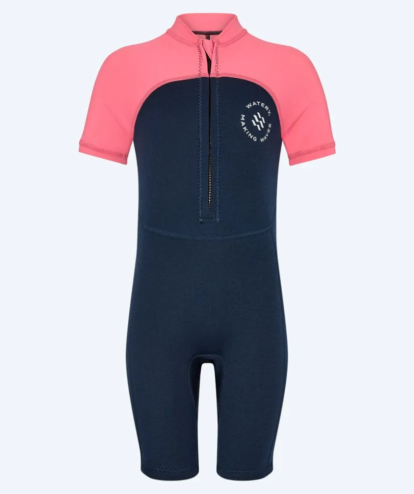 Sale Watery UV våddragt til børn - Calypso Shorty - Coral/mørkeblå
