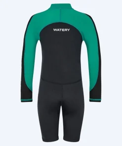 Discount Watery UV våddragt til børn - Calypso Langærmet - Grøn/sort
