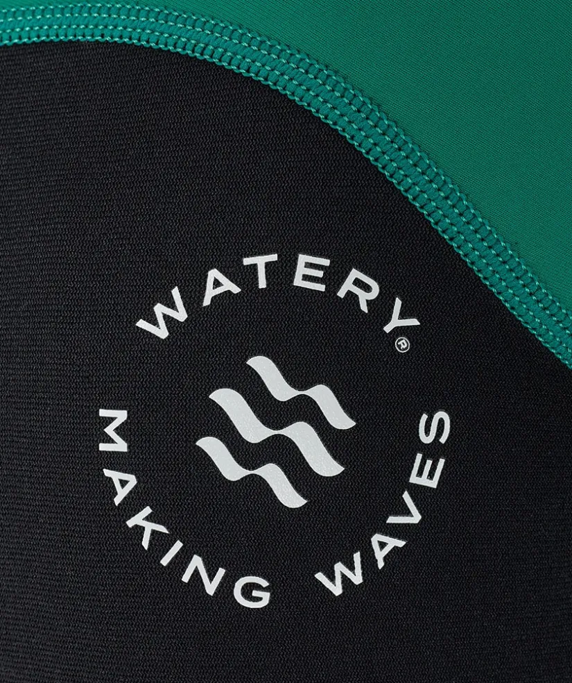 Discount Watery UV våddragt til børn - Calypso Langærmet - Grøn/sort