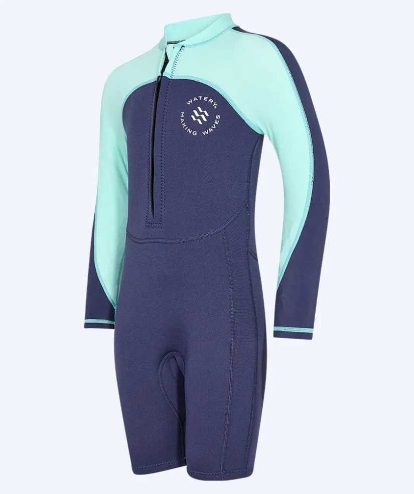 Discount Watery UV våddragt til børn - Calypso Langærmet - Atlantic Turquoise
