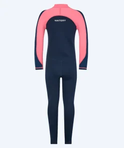 Watery UV våddragt til børn - Calypso Full-Body - Coral/mørkeblå