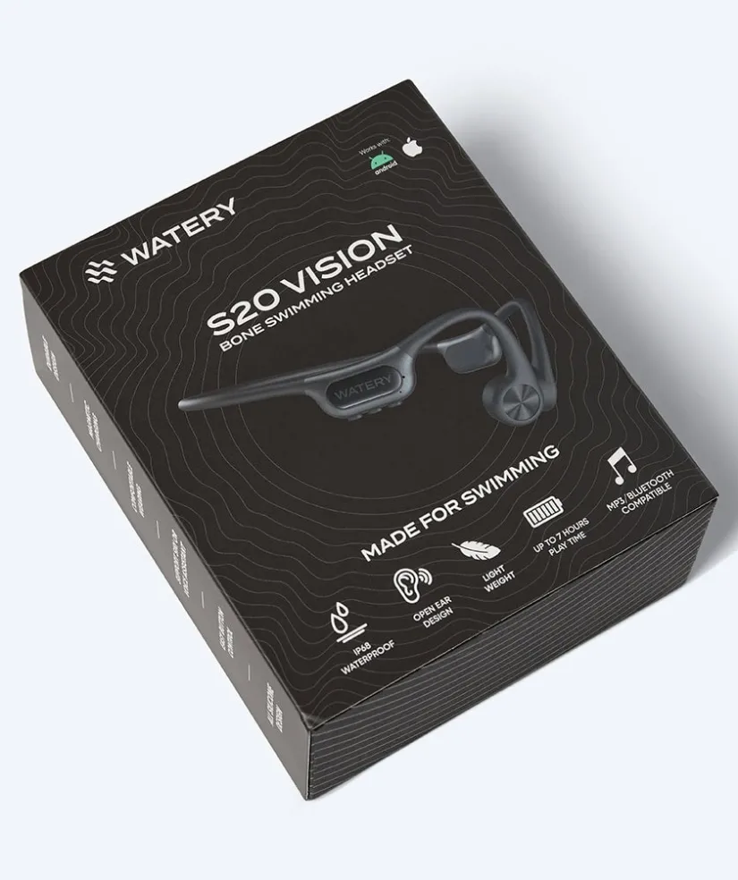 Watery vandtætte høretelefoner - S20 Vision - Sort