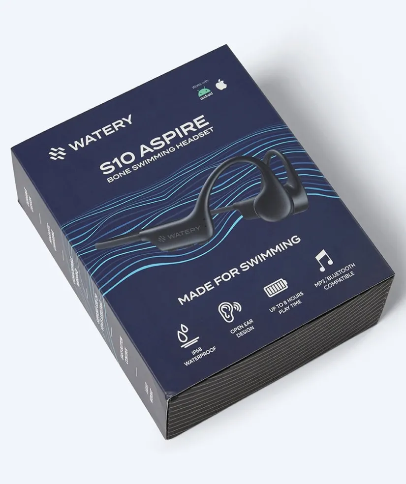 Hot Watery vandtætte høretelefoner - S10 Aspire - Sort