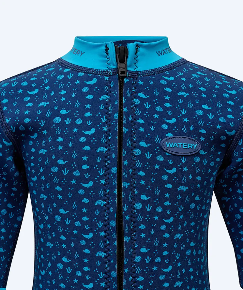 Outlet Watery våddragt til baby - Tropical Wrap'n Nappy - Atlantic Blue