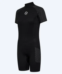 Clearance Watery våddragt til damer - Kortærmet Duncan (3mm) - Sort