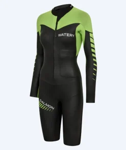 Outlet Watery våddragt til damer - Salmon Swimrun - Sort/grøn