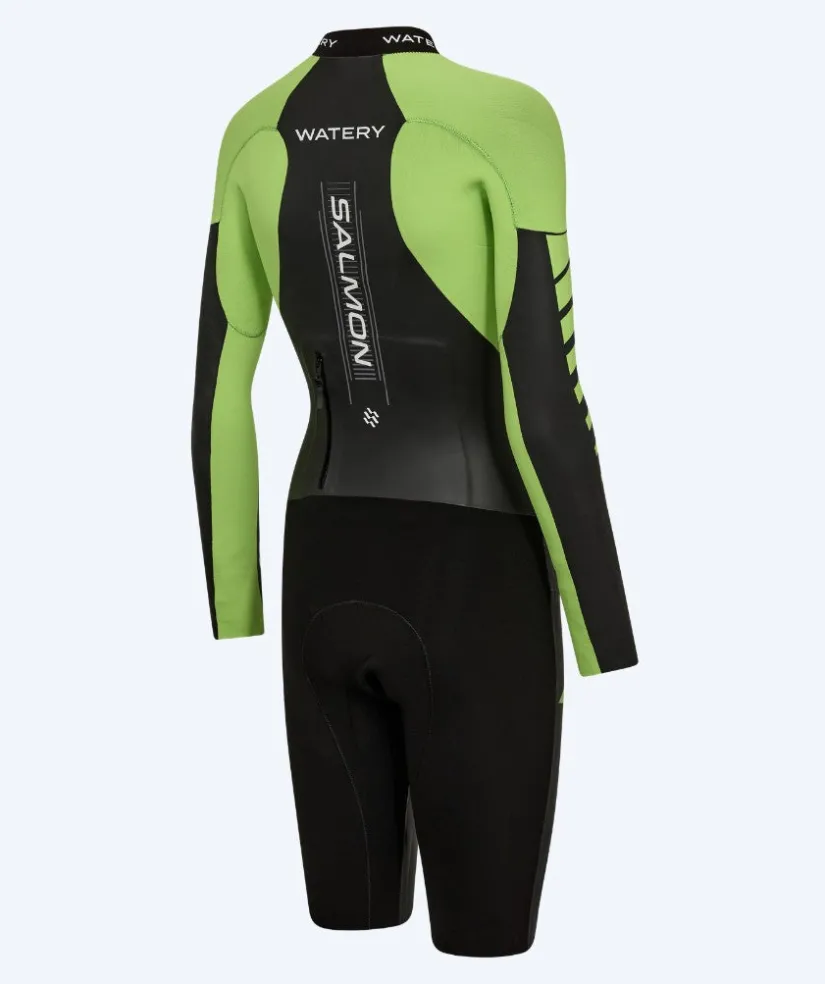 Outlet Watery våddragt til damer - Salmon Swimrun - Sort/grøn