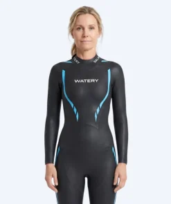 Sale Watery våddragt til damer - Salmon Glide - Sort/blå