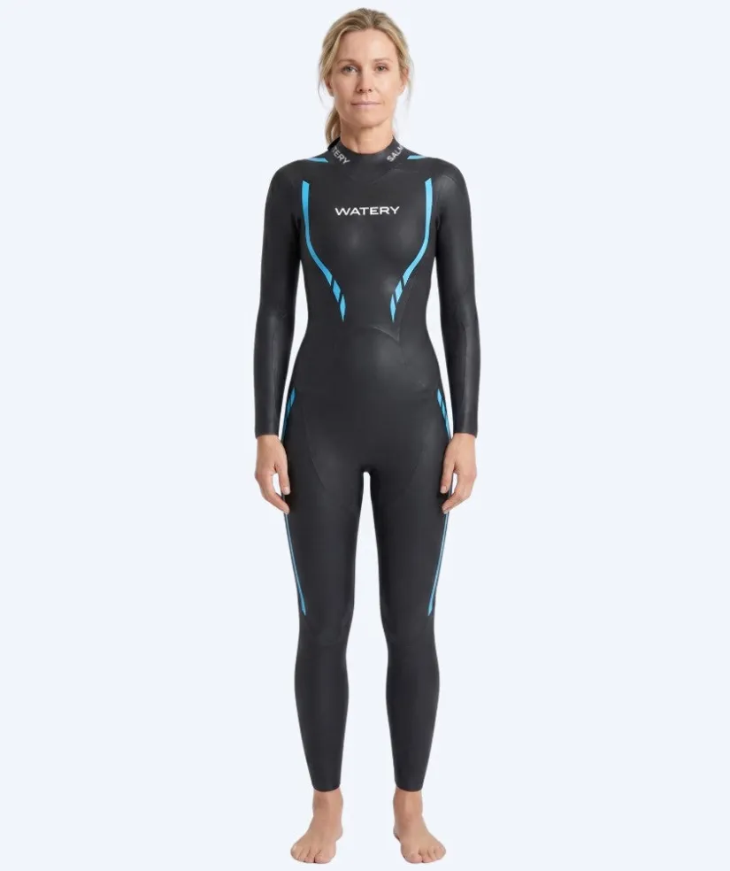 Sale Watery våddragt til damer - Salmon Glide - Sort/blå