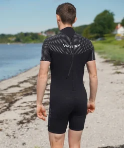 New Watery våddragt til mænd - Kortærmet Duncan (3mm) - Sort