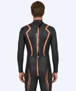 New Watery våddragt til mænd - Salmon Glide - Sort/orange