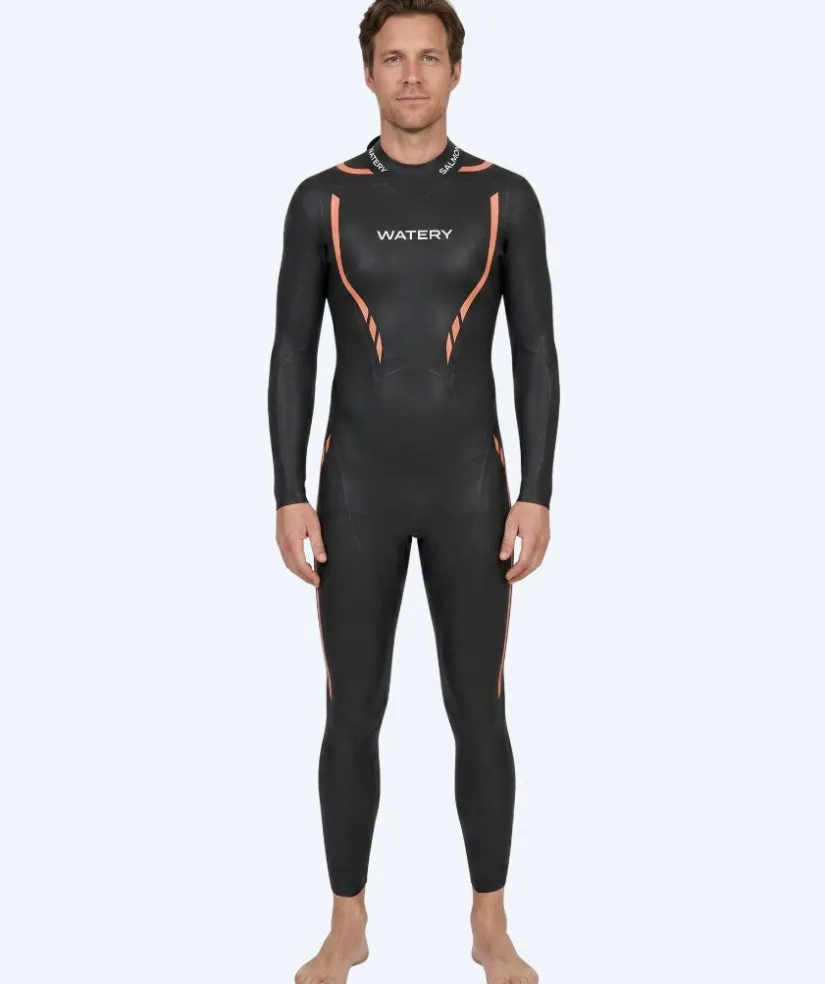 New Watery våddragt til mænd - Salmon Glide - Sort/orange