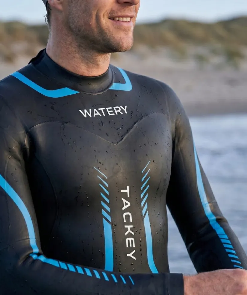 Sale Watery våddragt til mænd - Tackey Elite - Sort/blå